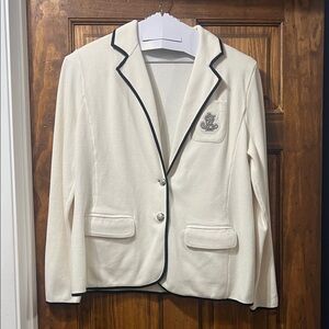 Ralph Lauren Cream Blazer with Black Piping